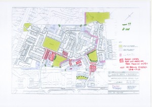 site map showing no parking during high level works